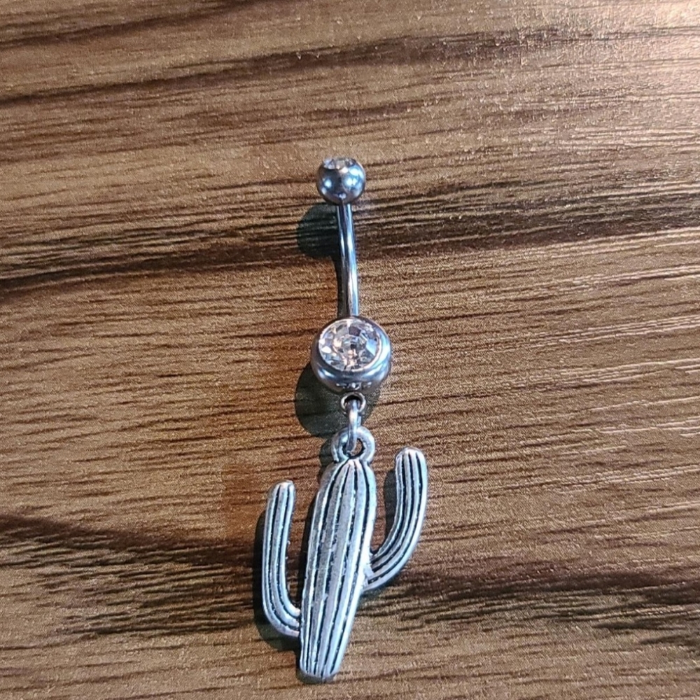 Cactus bellybutton ring